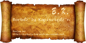 Borbély Kapisztrán névjegykártya