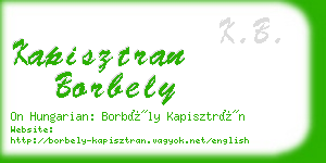 kapisztran borbely business card